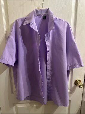 SHEIN Purple Button-Down Shirt
